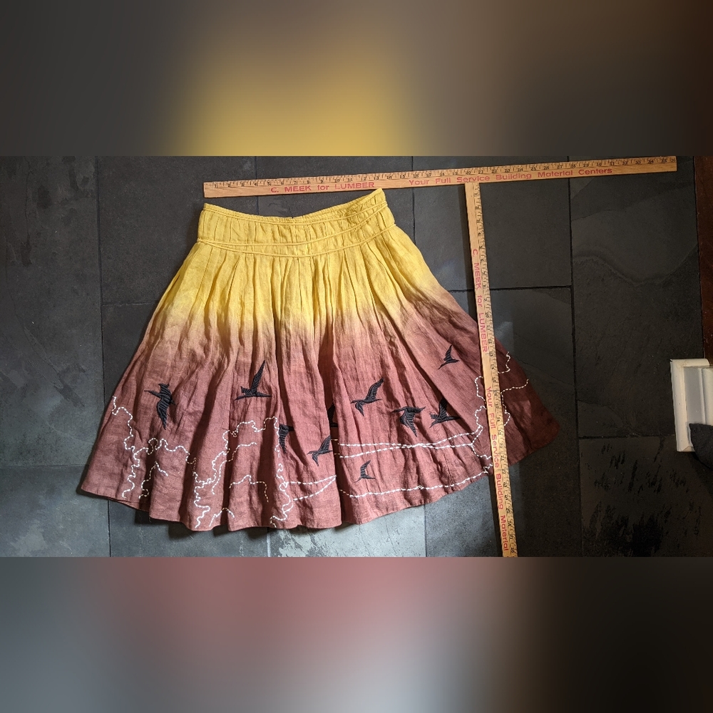 Gorgeous linen and cotton winged migration skirt Lithe brand size 0